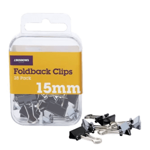 Foldback Clips 15mm - 28pk