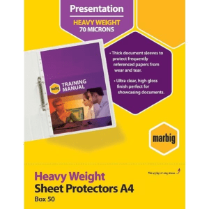 Marbig A4 Sheet Protect - 50 pk