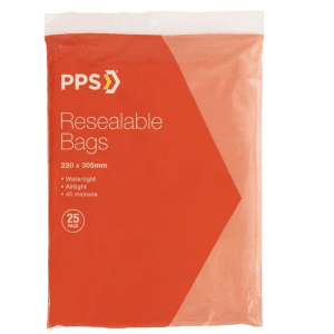 PPS 230x305mm Resealable bags - 25pk
