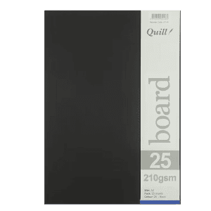 Quill A4 210gsm Board black - 25 pk