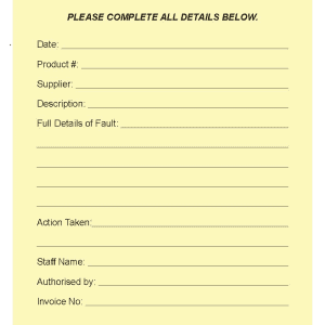 Faulty Goods Slip