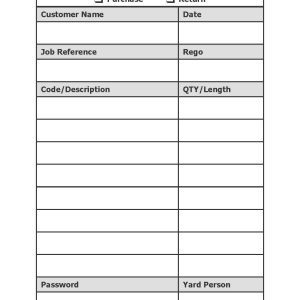 Yard Docket Book