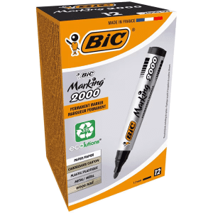 BIC Eco 2000 Black Permanent Markers - 12 pk