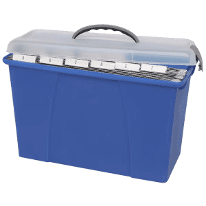 Crystalfile Carry Case Foolscap Clear and Blue