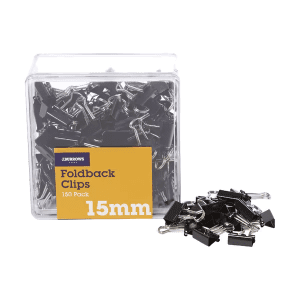 J.Burrows 15mm Foldback Clips - 150 pk