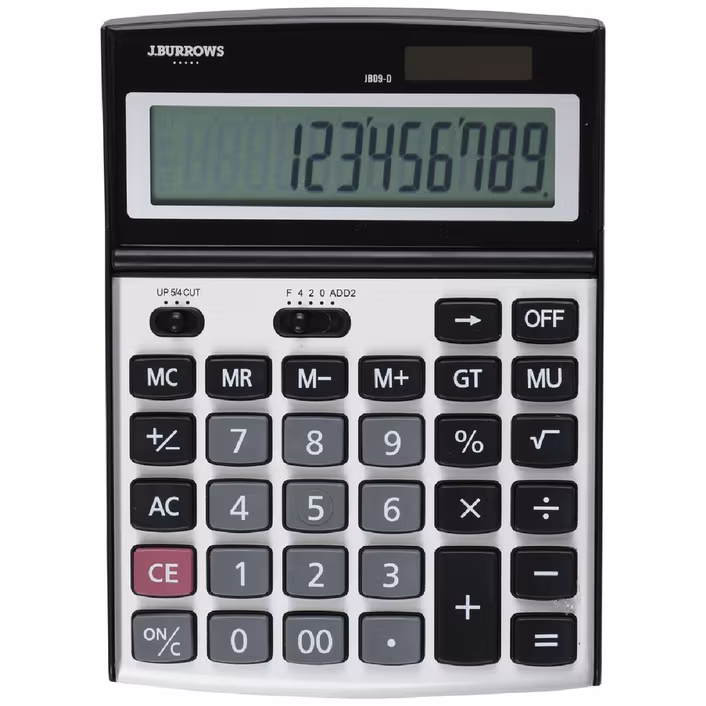 Recycled Desktop 12 Digit Calculator Black/Silver