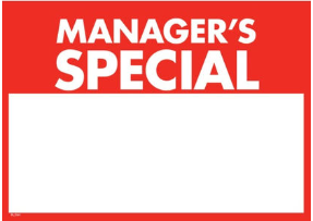 Manager's Special - Ticket - A4 1up (landscape)